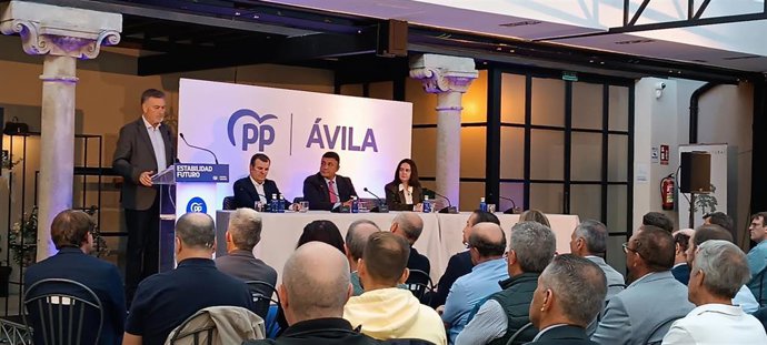 El secretario general del Partido Popular de Castilla y León, Francisco Vázquez, en la primera Junta Directiva Provincial del PP en Ávila.