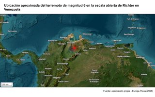 Terremoto de magnitud 6 en la escala abierta de Richter en Venezuela