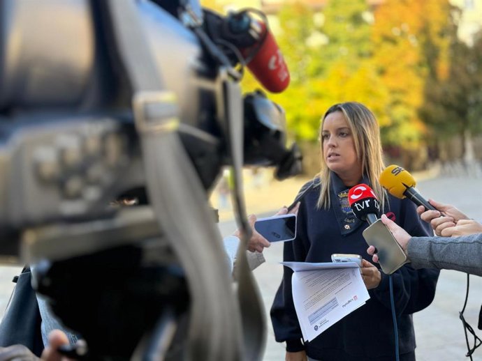 Laura Lázaro, concejala de Festejos, en su comparecencia de esta mañana
