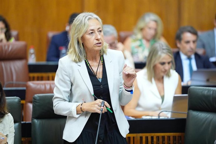 La consejera de Salud, Rocío Hernández, en el pleno del 25 de septiembre de 2025.