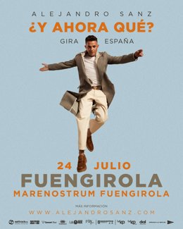 Alejandro Sanz cerrará su gira española el 24 de julio de 2026 en Marenostrum Fuengirola