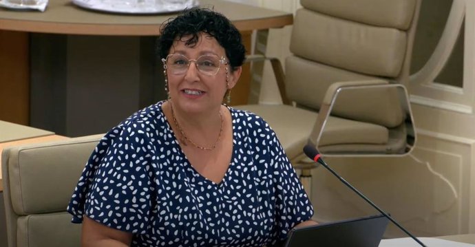 La diputada de Vox en el Parlament María José Verdú durante la defensa de la PNL en apoyo del sector turístico.
