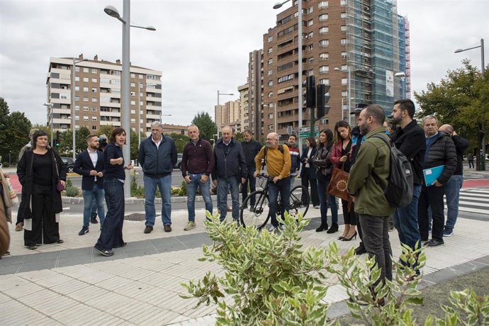 Finalizan las obras del nuevo corredor sostenible de la avenida de Pío XII en Pamplona.