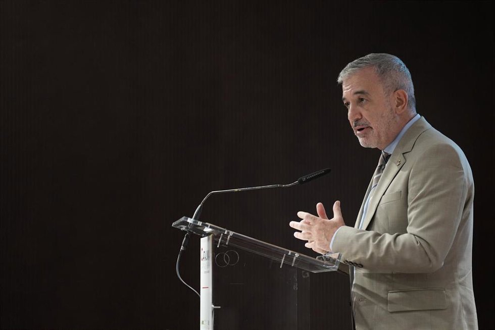 El alcalde de Barcerlona, Jaume Collboni, interviene durante la jornada de Europa Press 'Catalunya cap al futur', a 15 de septiembre de 2025, en Barcelona, Catalunya (España)