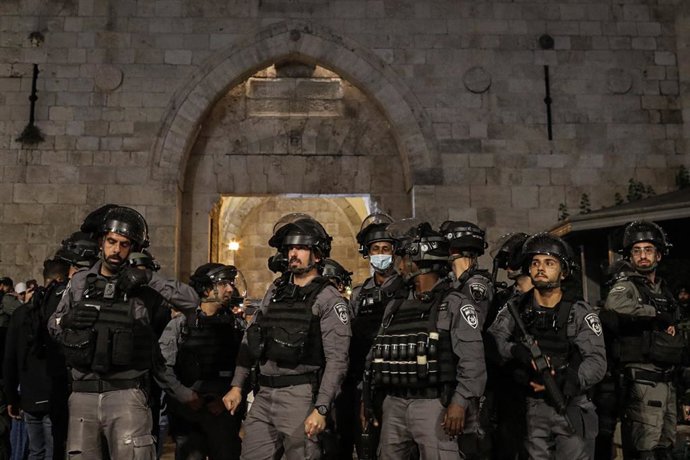 Archivo - Arquivo - Polícia israelense durante um protesto em Jerusalém