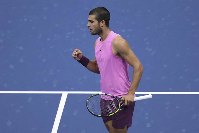 Carlos Alcaraz of Spain against Jannik Sinner of Italy during the men’s final on day 15 of the 2025 US Open Tennis Championships, Grand Slam tennis tournament on September 7, 2025 at USTA Billie Jean King National Tennis Center in Flushing Meadows, Queens