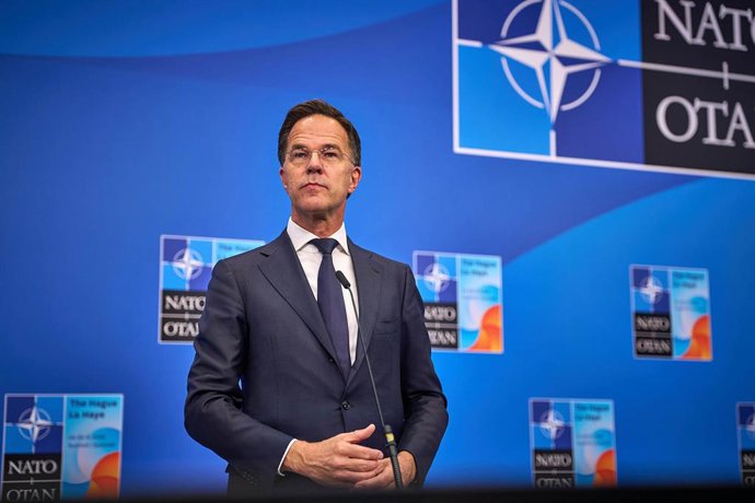 Archivo - El secretario general de la OTAN, Mark Rutte, al comienzo de la cumbre de líderes aliados en La Haya.
