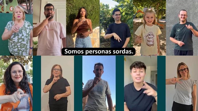 Protagonistas del vídeo de la campaña de la CNSE 'Somos personas sordas. Y no. Serlo no nos limita'.