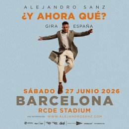 Cartel del concierto de Alejandro Sanz en el RCDE Stadium