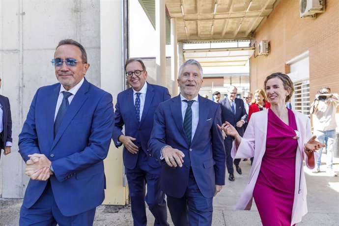 El ministro del Interior, Fernando Grande-Marlaska, durante la celebración de los actos de La Merced en el Centro Penitenciario de Segovia.