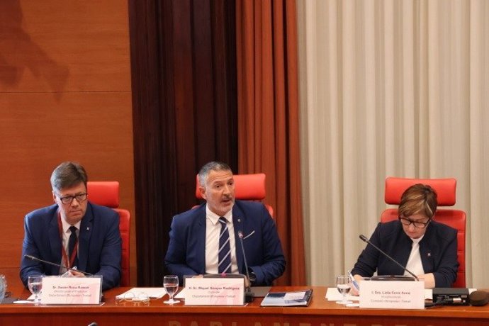 El conseller d'Empresa i Treball, Miquel Sàmper, al Parlament