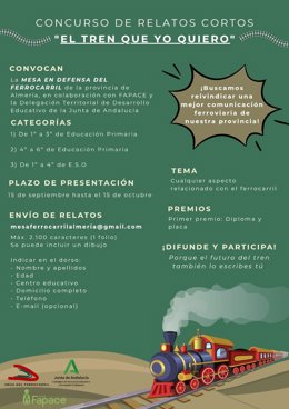 Cartel del certamen de relatos cortos 'El tren que yo quiero'.