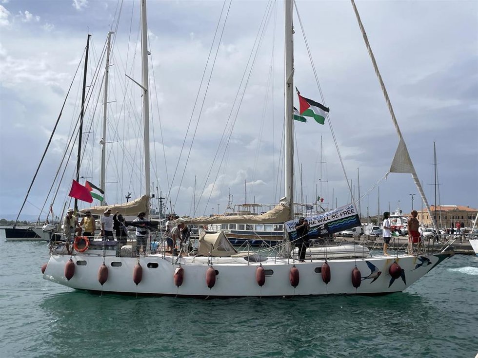 Un barco de la Global Sumud Flotilla