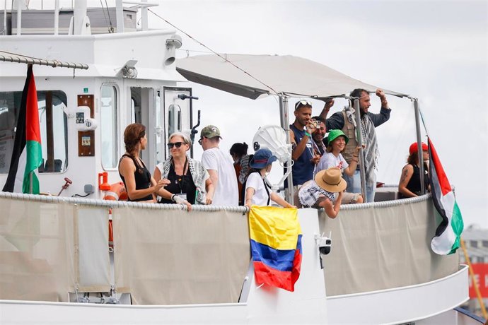 Despedida a la Global Sumud Flotilla en el Puerto de Barcelona, a 31 de agosto de 2025, en Barcelona