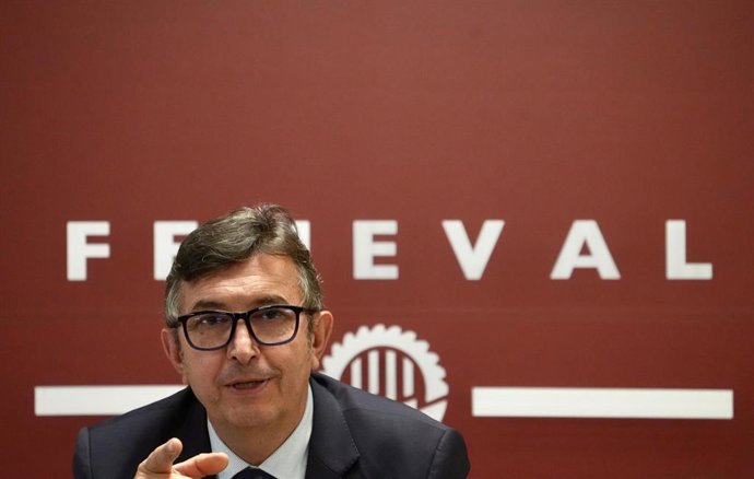 El presidente de Femeval, Vicente Lafuente, en una rueda de prensa sobre su candidatura a presidir la CEV