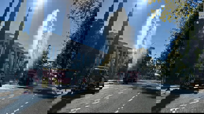 Estallido de la manguera que causó el accidente.