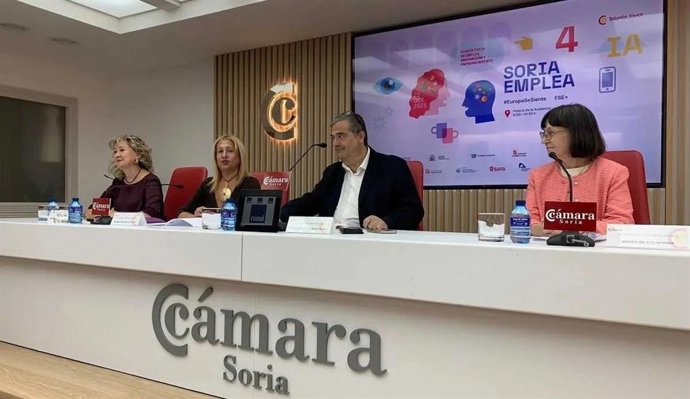Nuria Sánchez, Yolanda de Gregorio, Alberto Santamaría y María del Mar García durante la presentación de la IV Feria.