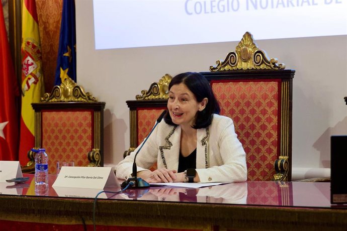 La presidenta del Consejo General del Notariado (CGN), Concepción Pilar Barrio Del Olmo, en unas jornadas sobre 'La importancia de detectar y reportar las operaciones sospechosas de blanqueo de capitales y financiación del terrorismo'.