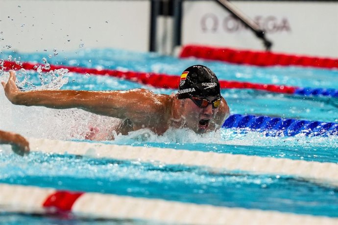 Archivo - Enrique Alhambra miembro del relevo 4x100 libre 49 pts