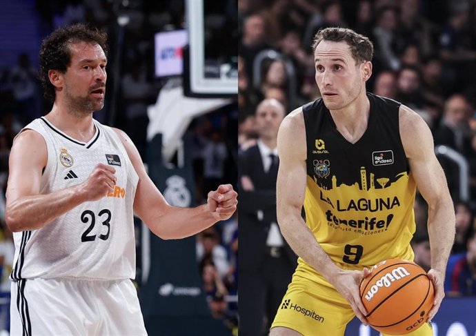 Sergio Llull (Real Madrid) y Marcelinho Huertas (La Laguna Tenerife)