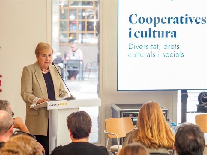 La presidenta de Abacus, Maravillas Rojo, durante la jornada