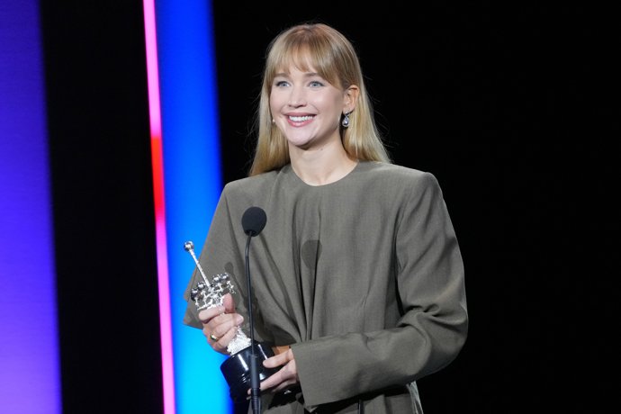 La actriz Jennifer Lawrence recibe el Premio Donostia del Festival de San Sebastián, a 26 de septiembre de 2025, San Sebastián, Guipúzcoa, País Vasco (España).