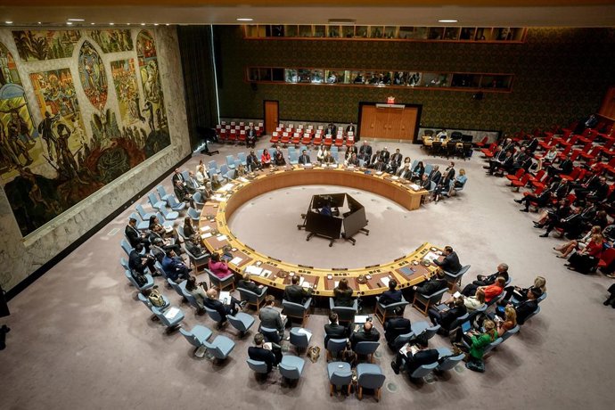 22 September 2025, US, New York: A general view during the UN Security Council meeting on the Russian airspace violations in Estonia before the general debate of the UN General Assembly. Over 140 heads of state and government are expected to attend the Ge