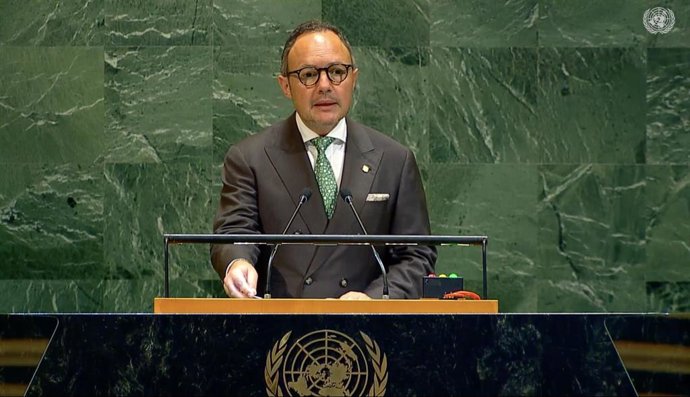 Xavier Espot durante su intervención en la Asamblea de la ONU.