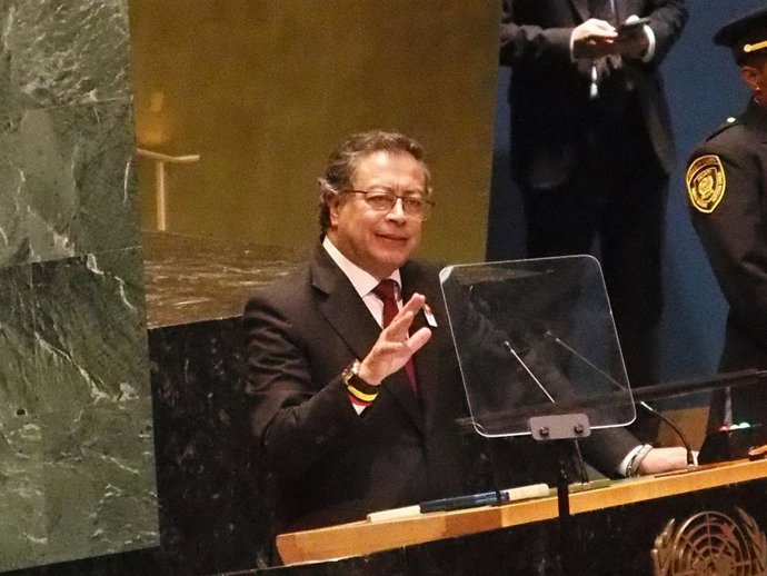 Archivo - 24 de setembro de 2024, Manhattan, Nova York, EUA: 24 de setembro de 2024 Nova York, Nova York .79ª Sessão do Conselho Geral das Nações Unidas .Colômbia . Sua Excelência Gustavo Petro Urrego, Presidente da República da Colômbia.