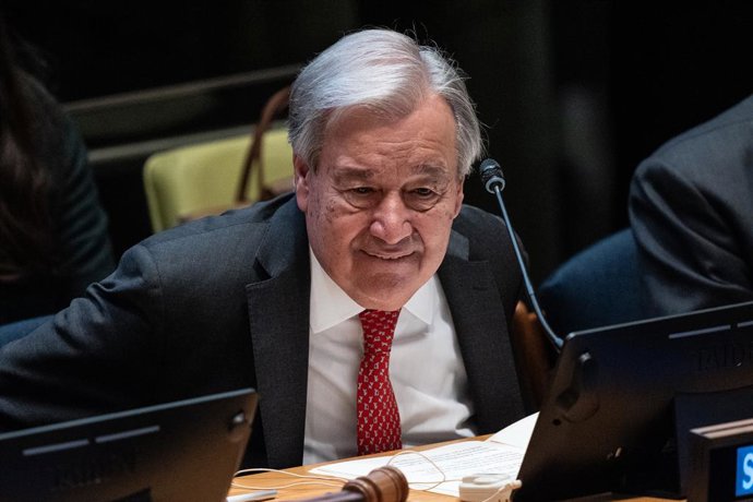 September 25, 2025, New York, New York, United States: Secretary-General Antonio Guterres attends High-Level Ministerial Meeting in Support of the United Nations Relief and Works Agency for Palestine Refugees in the Near East at UN Headquarters in New Yor