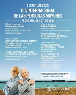 Cartel con el programa de la Semana de los Mayores.