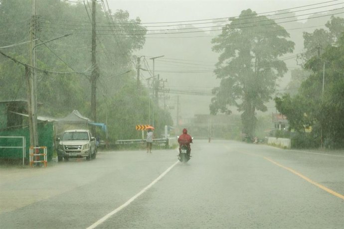 Archivo - Imagen de archivo de las lluvias en Tailandia.