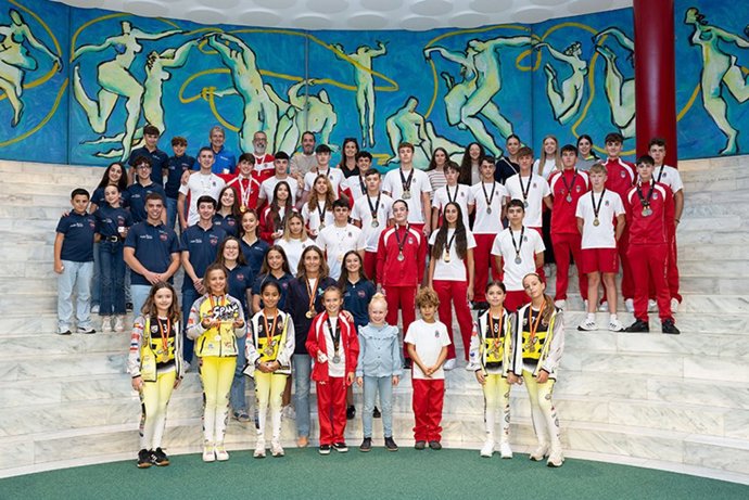 Recepción de los deportistas en el Palacio