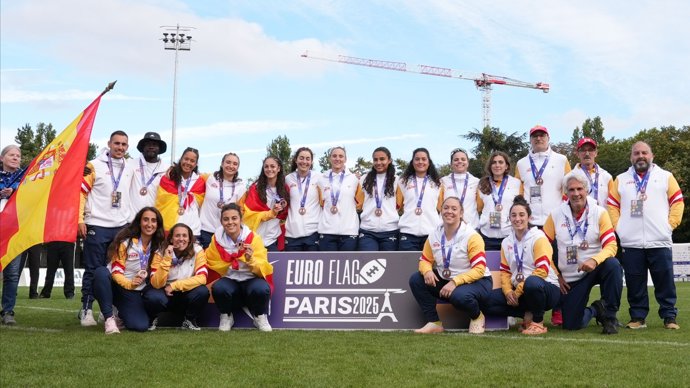La selección española femenina de flag football conquista la medalla de bronce en los Europeos de París