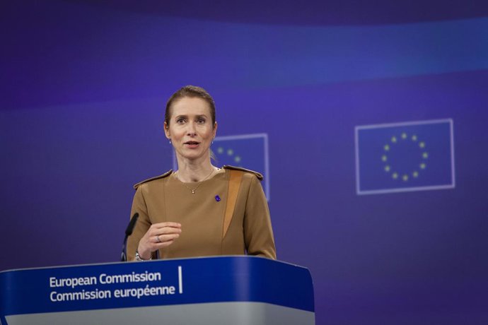 Archivo - May 28, 2025, Brussels, Brussels, Belgium: European Commissioners Kaja Kallas (L), Marta Kos (C), Jozef Sikela (R) presented the European Commission's strategic plan for the Black Sea today.  -  28/05/2025  -  Belgium / Brussels / Brussels - Sac