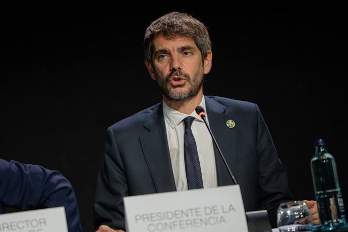 El ministro de Cultura, Ernest Urtasun, este lunes durante el Mondiacult