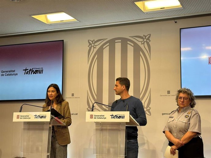 La consellera de Interior y Seguridad Pública, Núria Parlon, en rueda de prensa este lunes