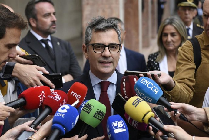 El ministro de Presidencia, Justicia y Relaciones con las Cortes, Félix Bolaños, en Albacete.