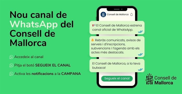 Nuevo canal de WhatsApp del Consell de Mallorca
