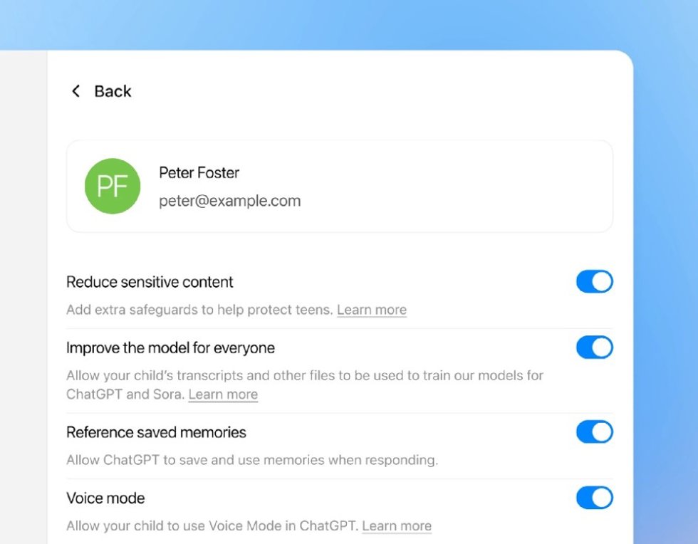 Nuevos controles parentales para ChatGPT.