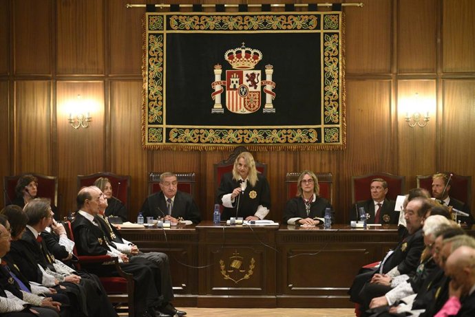 La presidenta del TSJCM, Pilar Astray, en el acto de inicio del curso judicial en el Alto Tribunal castellanomanchego.