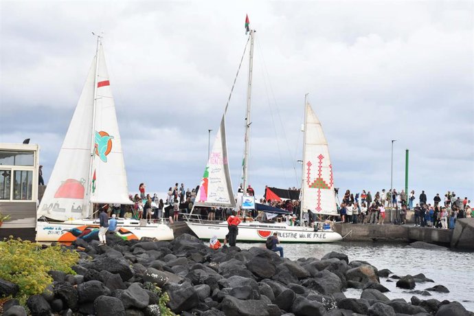 Imagen de archivo de varios barcos de la Global Sumud Flotilla.