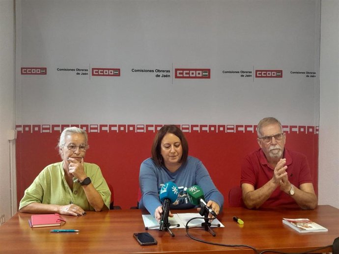 La secretaria general de CCOO, Silvia de la Torre, durante la rueda de prensa