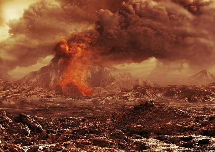 Archivo -     Seis años de observaciones de la sonda Venus Express de la ESA han mostrado grandes cambios en el contenido de dióxido de azufre de la atmósfera del planeta Venus, y una intrigante posible explicación intrigante corresponde a las erupciones 