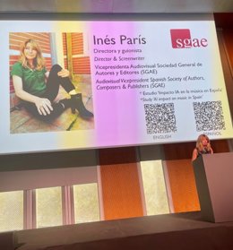 Inés París durante su intervención.