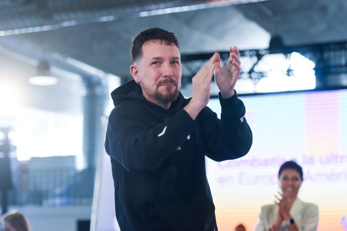 El exvicepresidente y exsecretario general de Podemos Pablo Iglesias, durante la V Asamblea Ciudadana de Podemos, en el Pabellón de Convenciones de Casa de Campo, a 11 de abril de 2025, en Madrid (España).