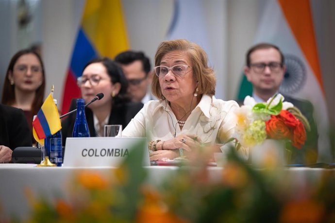 Imagem de arquivo da ministra das Relações Exteriores da Colômbia, Rosa Villavicencio, durante uma reunião ministerial da CELAC com a Índia.