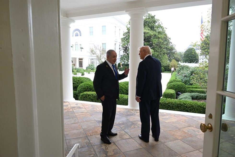 El presidente de Estados Unidos, Donald Trump, recibe al primer ministro de Israel, Benjamin Netanyahu