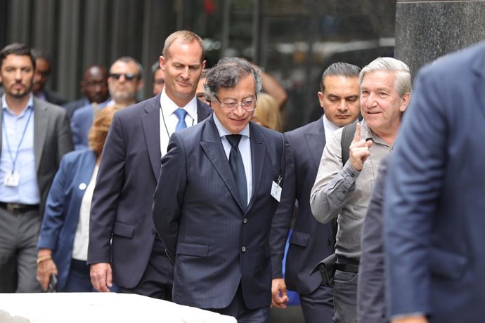 September 24, 2025, New York, Ny, USA: NEW YORK, NEW YORK - SEPTEMBER 24: Colombian President Gustavo Petro is seen on his way to participate in a meeting outside the United Nations headquarters in New York City on September 28, 2025. Following his attend