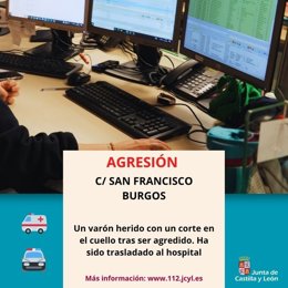 Gráfico elaborado por el 112 con datos de la agresión registrada en Burgos